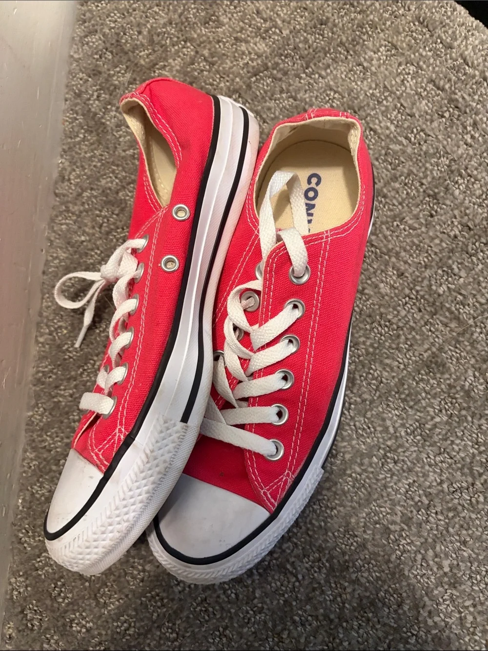 Converse Red Low Top Canvas Sneakers